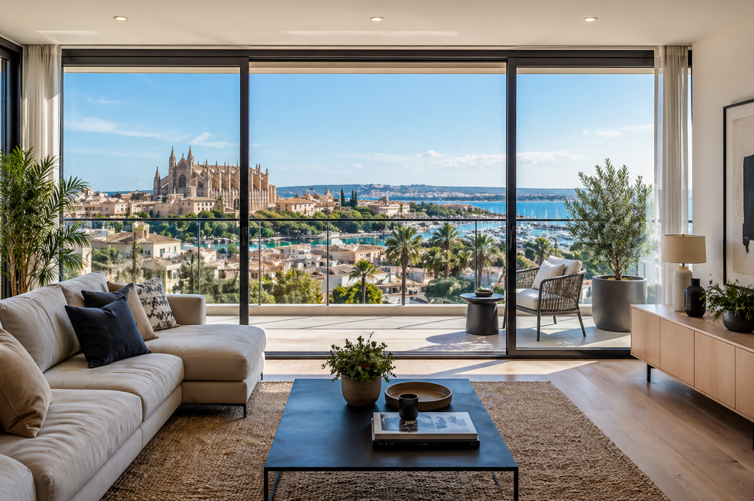 Vistas a Palma de Mallorca desde un piso urbano